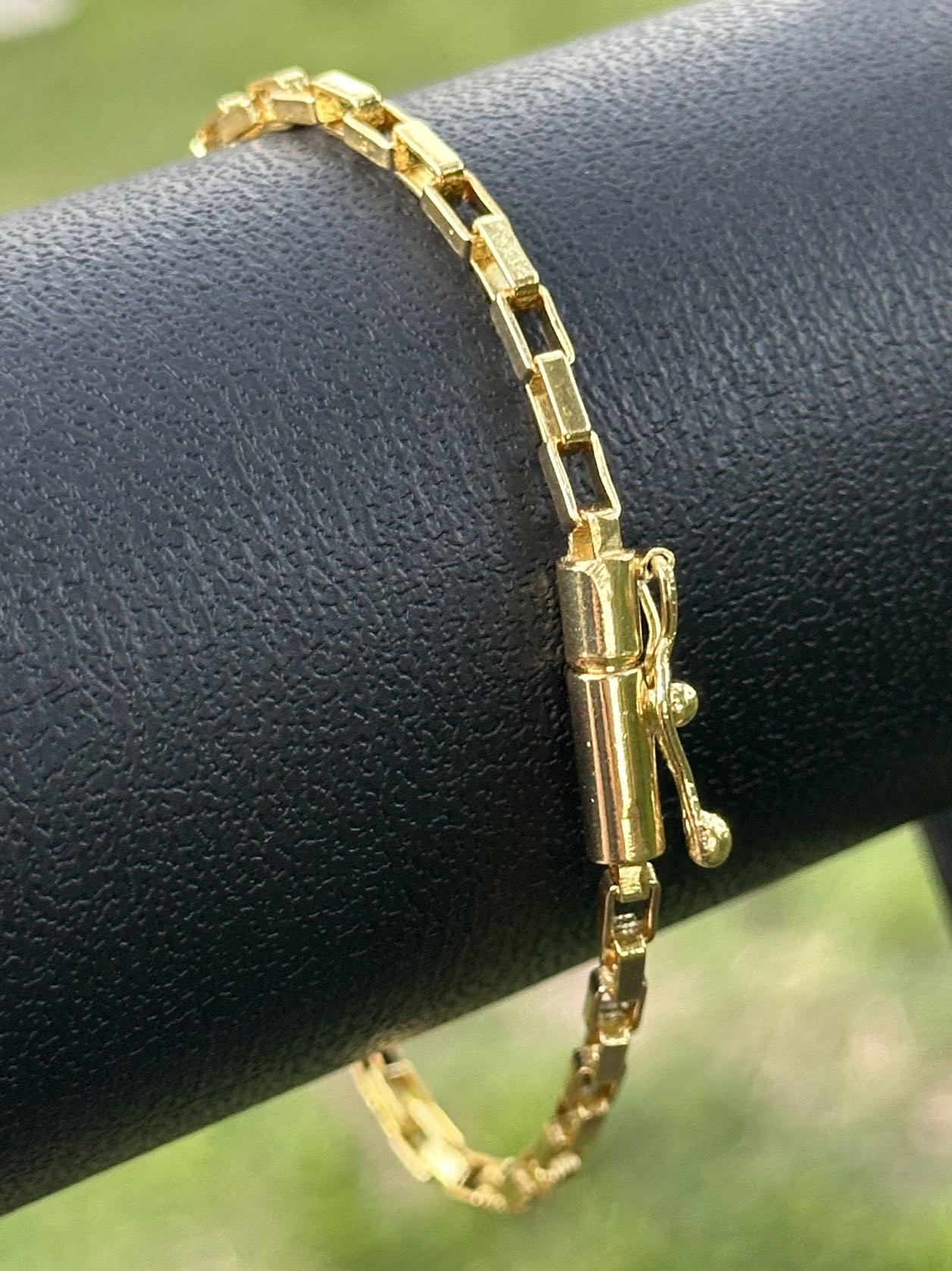 PULSEIRA TIJOLINHO 4MM BANHADA A OURO 18K COM VERNIZ ANTI ALÉRGICO