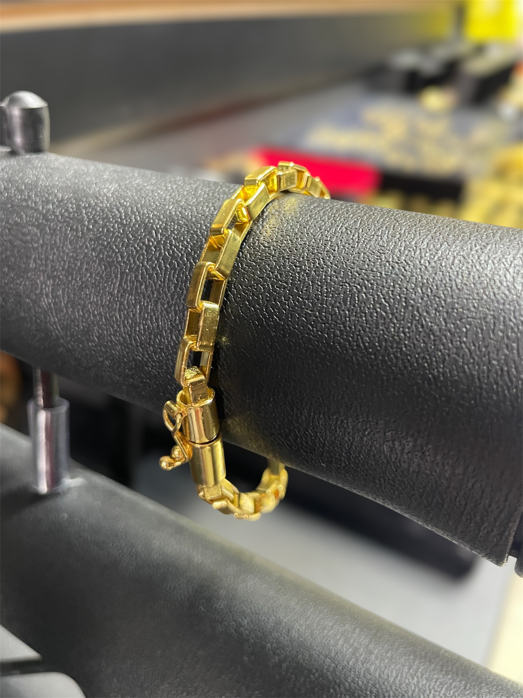 PULSEIRA TIJOLINHO 6MM BANHADA A OURO 18K COM VERNIZ ANTI ALÉRGICO