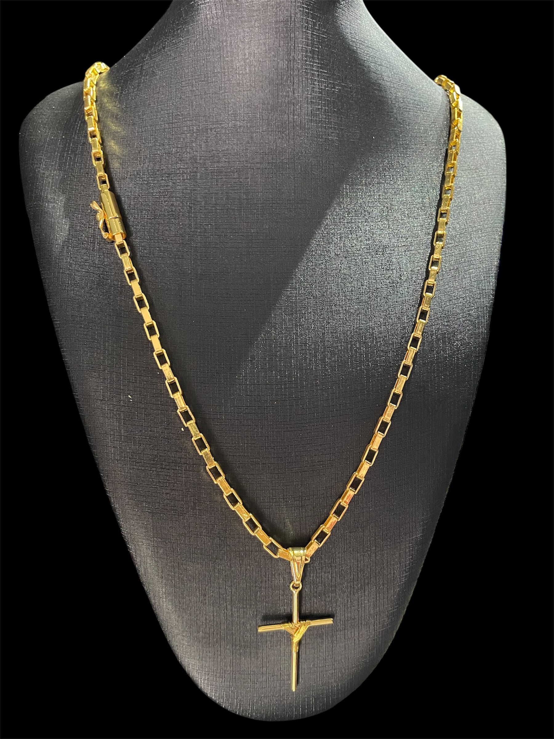 KIT TIJOLINHO 4MM BANHADO A OURO 18k COM VERNIZ ANTI ALÉRGICO - Imagem 2