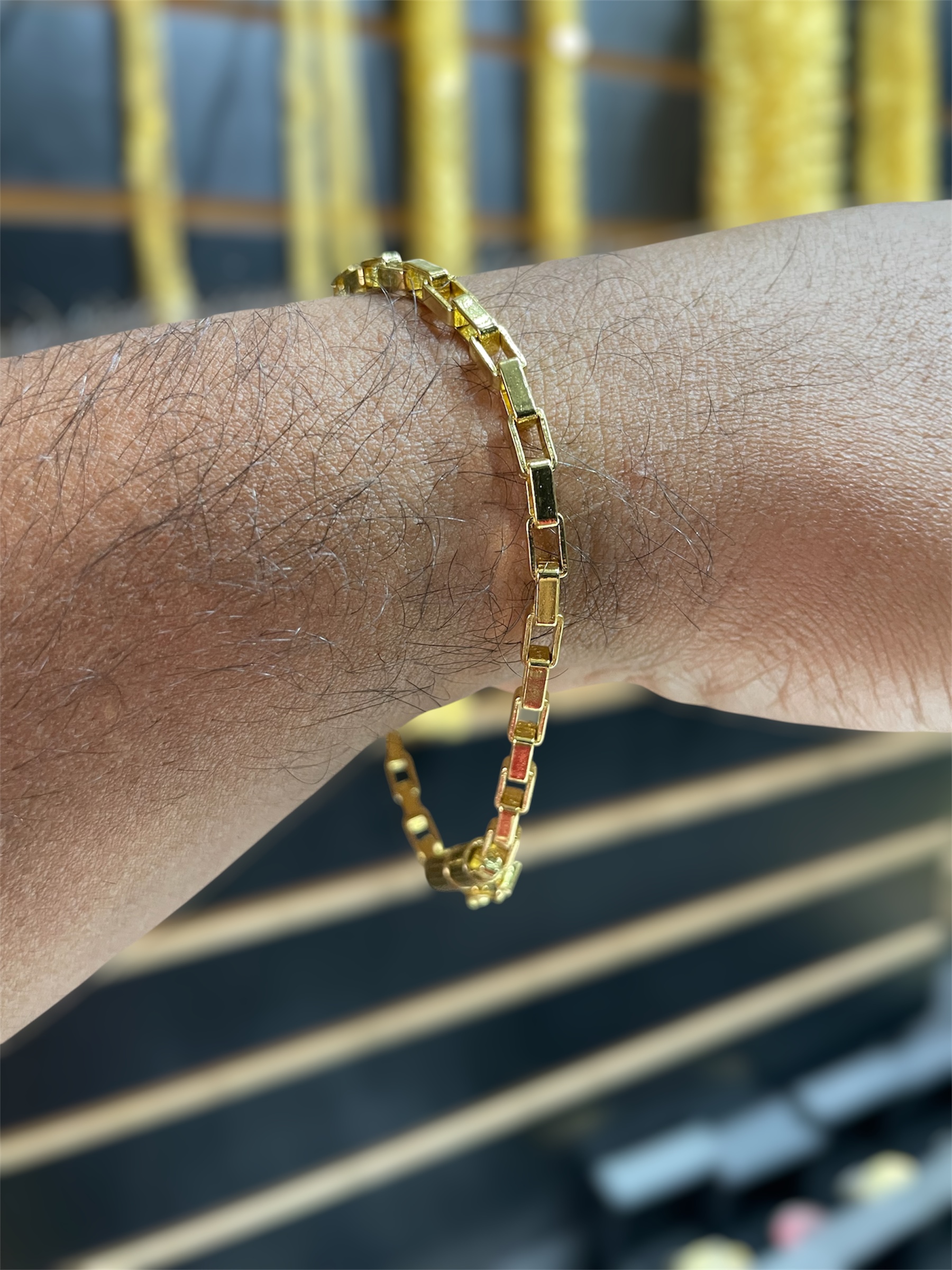 KIT TIJOLINHO 4MM BANHADO A OURO 18k COM VERNIZ ANTI ALÉRGICO - Imagem 7
