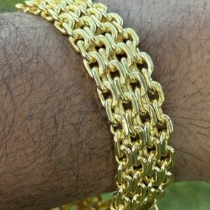 Pulseira Esteira 16mm – Padrão Luxo Banhada a Ouro 18K ✨