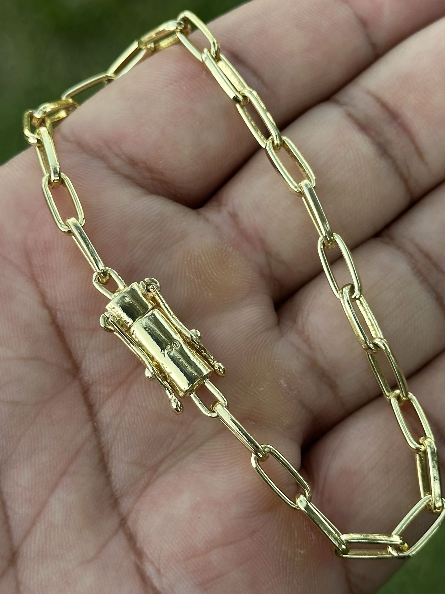 Kit Corrente + Pulseira Meia Cana 4mm Banhado a Ouro 18K - Imagem 3