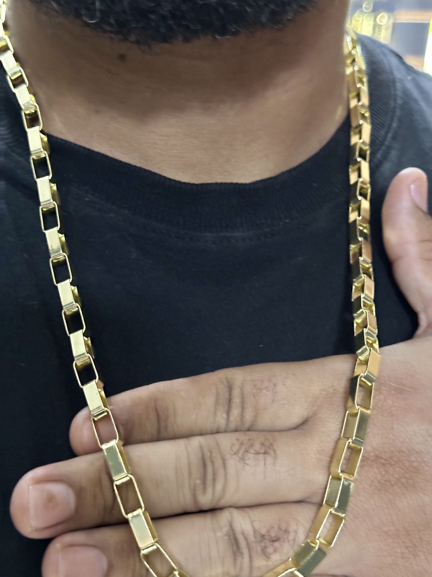 Corrente Tijolinho 10mm Banhada a Ouro 18K – Luxo e Presença - Imagem 4