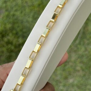 Pulseira Tijolinho 8mm Banhada a Ouro 18K