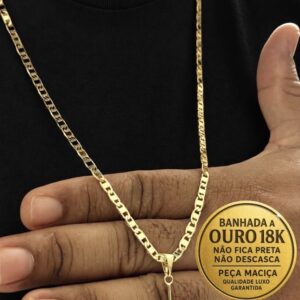 Corrente Piastrine 4mm Banhada a Ouro 18K